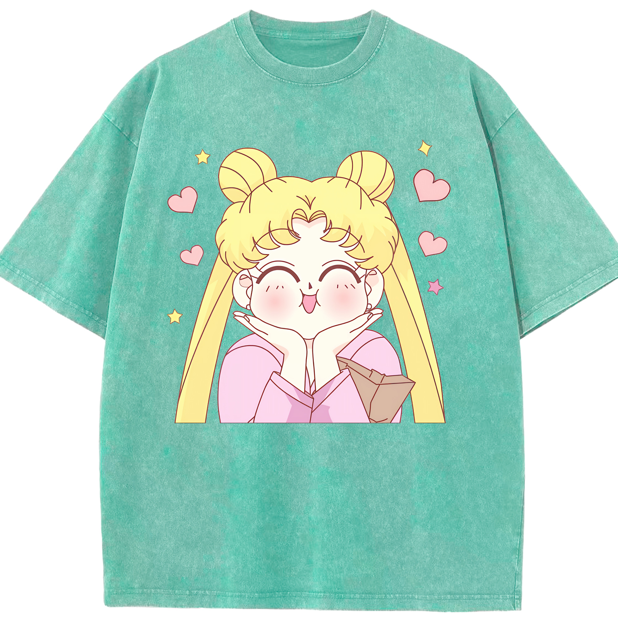 （画像用） 美少女戦士セーラームーン 愛野 美奈子 あいの みなこ Sailor Moon Aino Minako 綿100% ヴィンテージ風 半袖Tシャツ（フロントプリント）